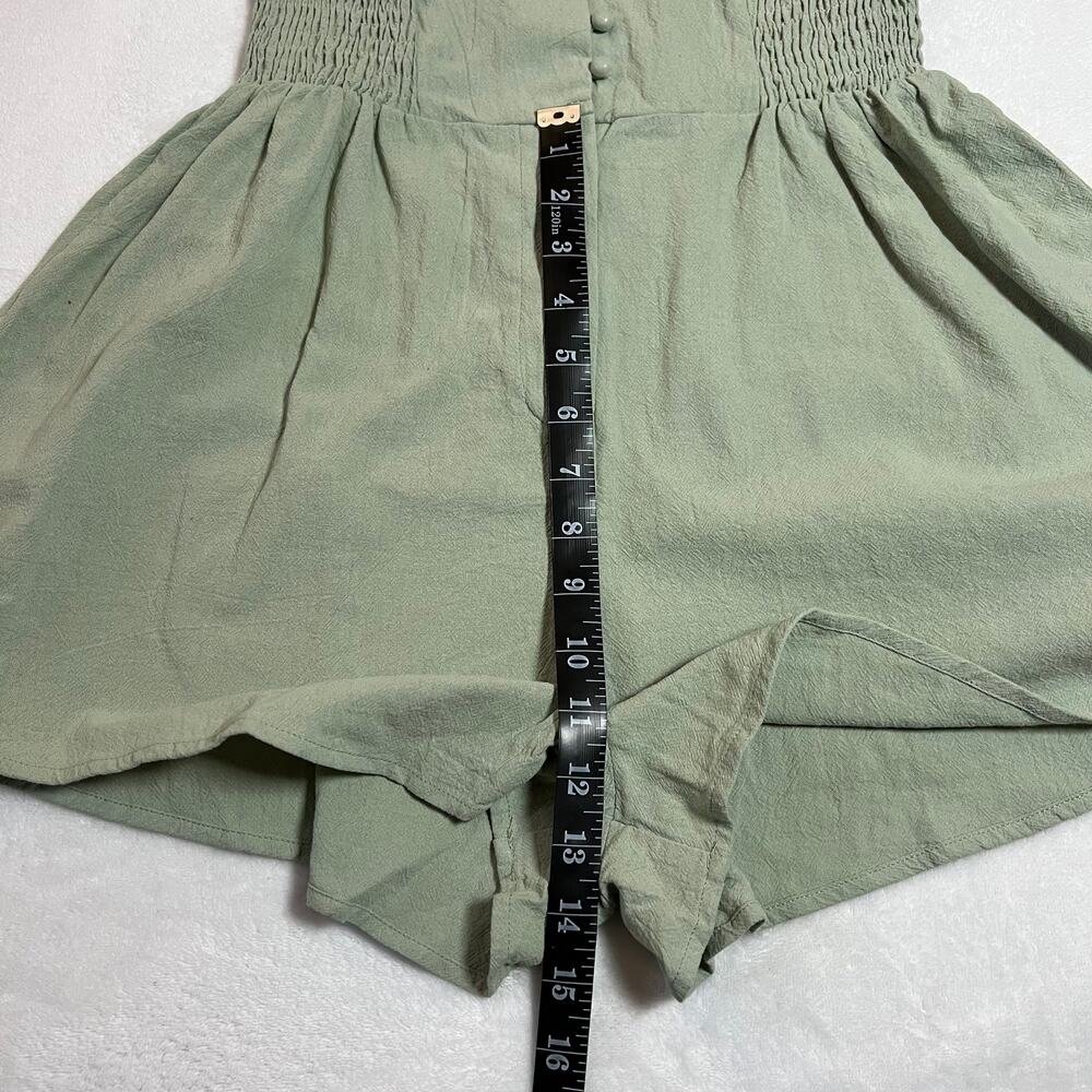 NEW Lulus Making My Heart Flutter Sage Green Ruffled Button-Front Romper Size XS - Picture 12 of 14
